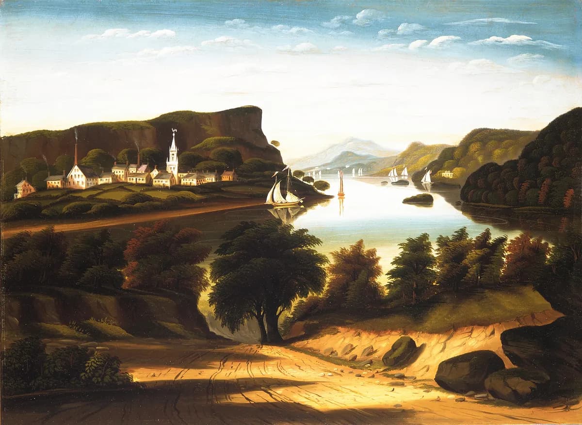 El lago George y la aldea de Caldwell, Thomas Chambers, h. 1850